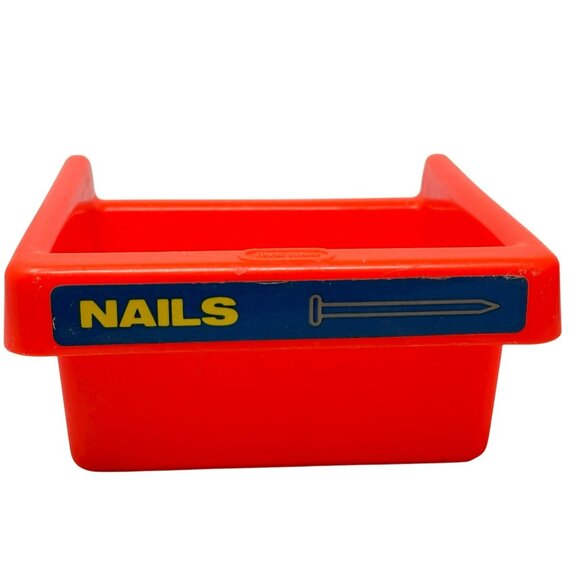 LITTLE TIKES Workbench Lot 4 Red Drawer Nails Screws Nuts Bolts Tool Bin - Picture 8 of 11